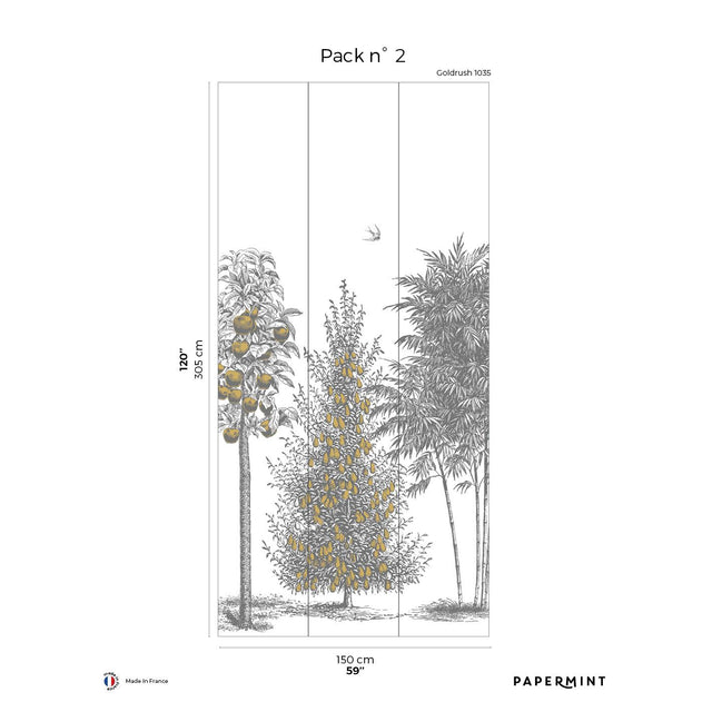 Papermint Orchards Pack 2 in Gold Wall Mural