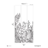 Papermint Garden Line Pack 1 in Gray Wall Mural