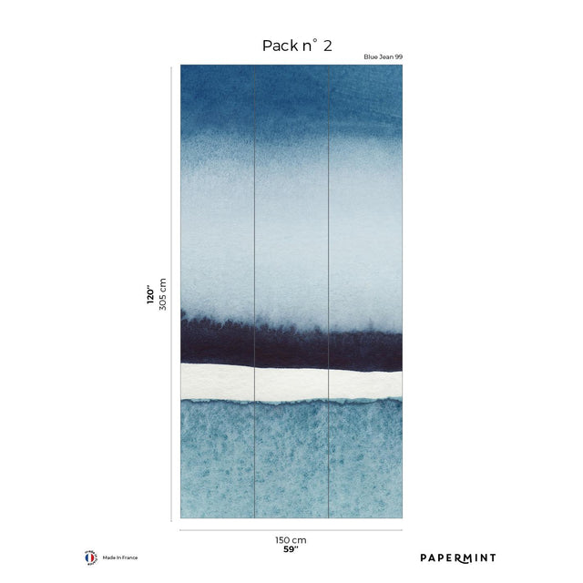 Papermint Sea Horizon Pack 2 in Blue Wall Mural