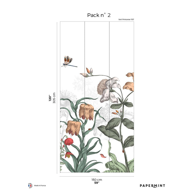 Papermint English Garden Pack 2 in Green Wall Mural