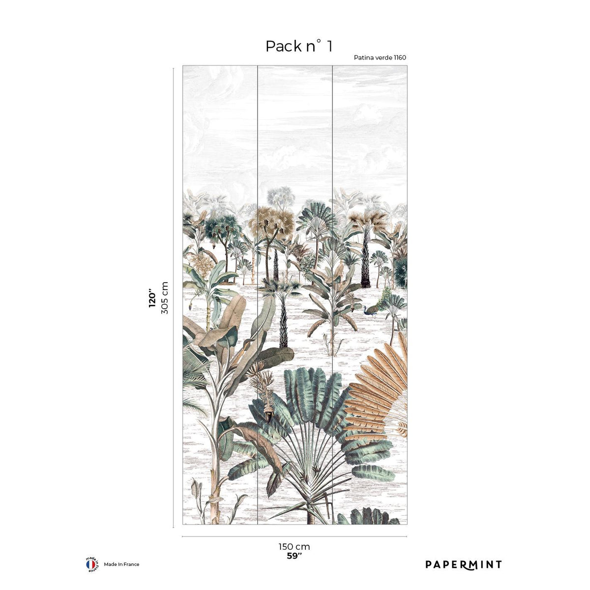 Papermint Java Pack 1 In Green Wall Mural – DecoratorsBest