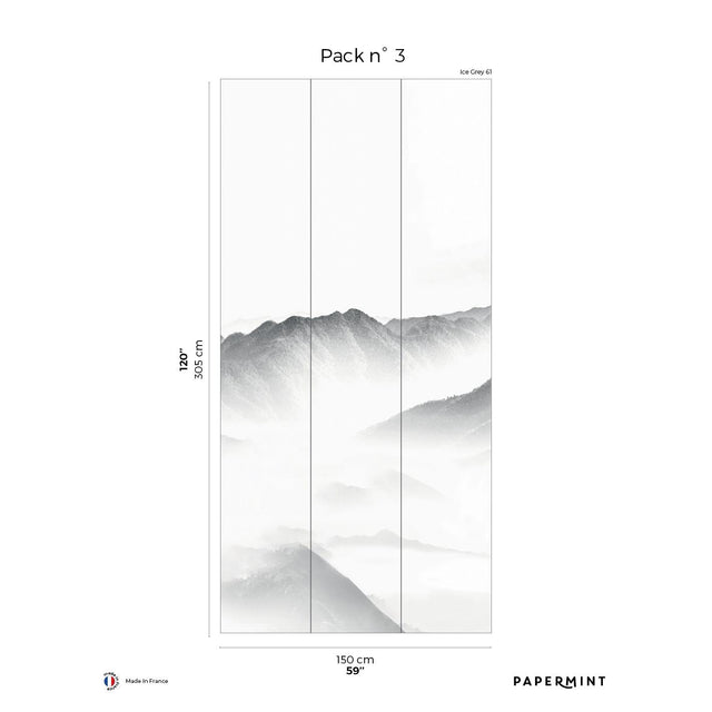 Papermint Mist Pack 3 in Gray Wall Mural