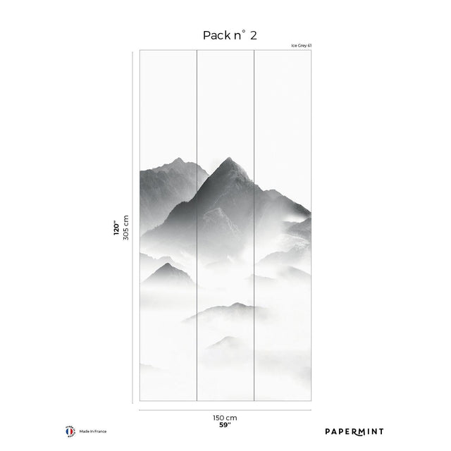 Papermint Mist Pack 2 in Gray Wall Mural