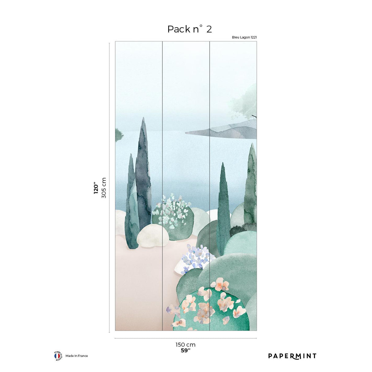 Papermint The Sea Pack 2 in Blue Wall Mural