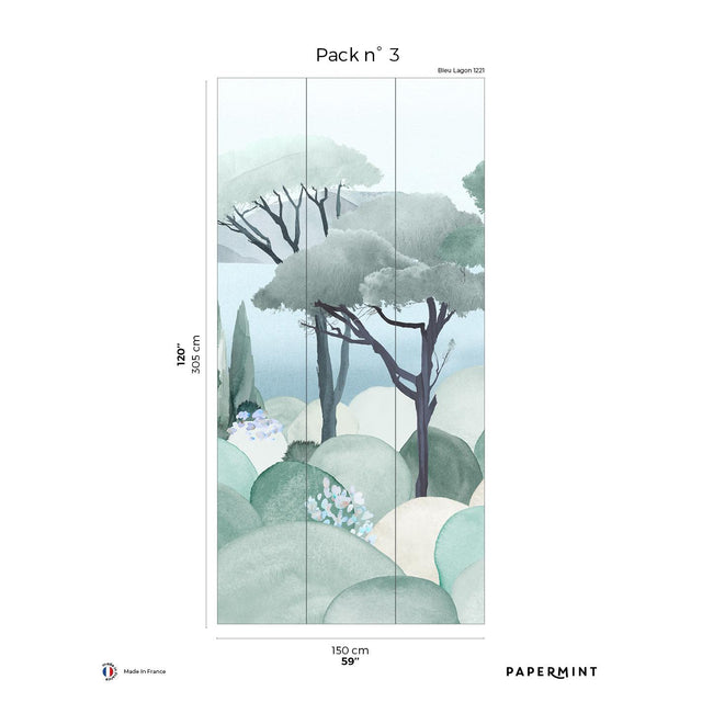 Papermint The Sea Pack 3 in Blue Wall Mural