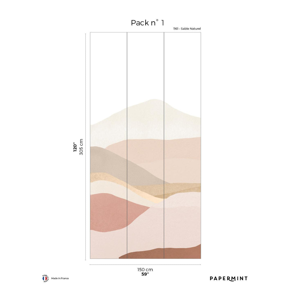 Papermint The Hills Pack 1 in Pink Wall Mural