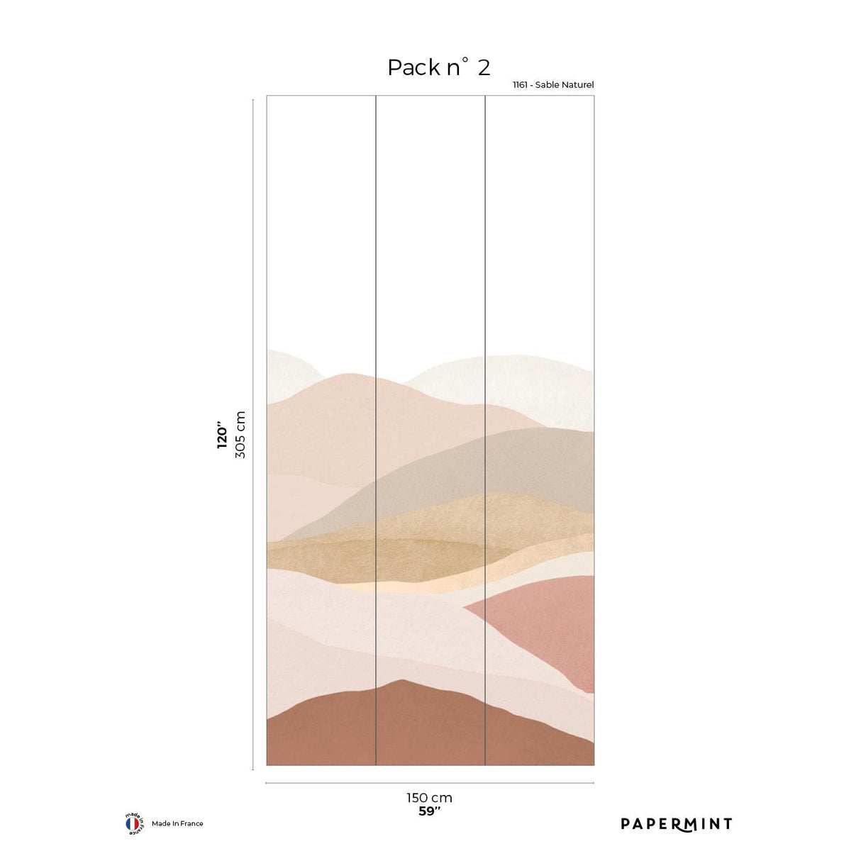 Papermint The Hills Pack 2 in Pink Wall Mural