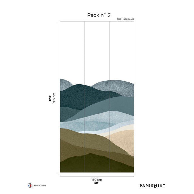 Papermint The Hills Pack 2 in Blue Wall Mural