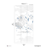 Papermint Birds Pack 1 in Blue Wall Mural