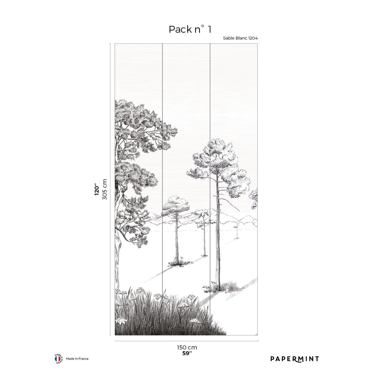 Papermint Shadows Pack 1 in Beige Wall Mural