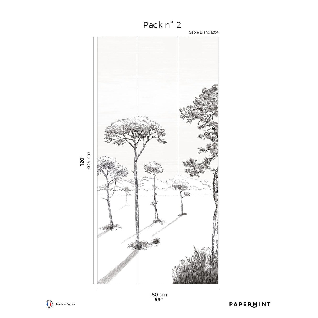 Papermint Shadows Pack 2 in Beige Wall Mural