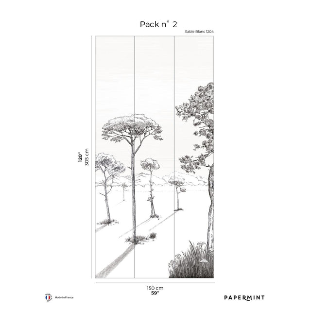 Papermint Shadows Pack 2 in Beige Wall Mural