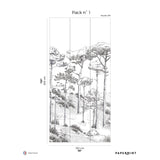 Papermint Pines Pack 1 in Black Wall Mural