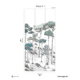 Papermint Pines Pack 1 in Green Wall Mural