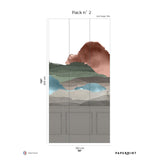 Papermint Line Water Chair Rail - with Faux Wainscoting Pack 2 in Taupe Wall Mural