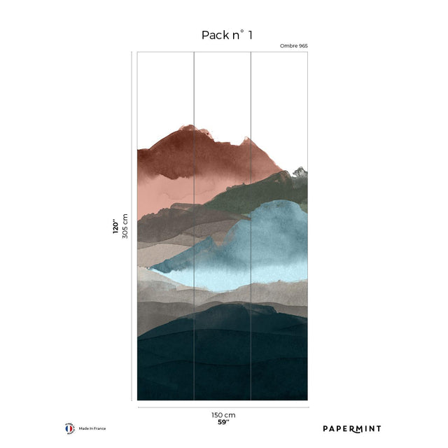 Papermint Line Water Pack 1 in Multi Wall Mural