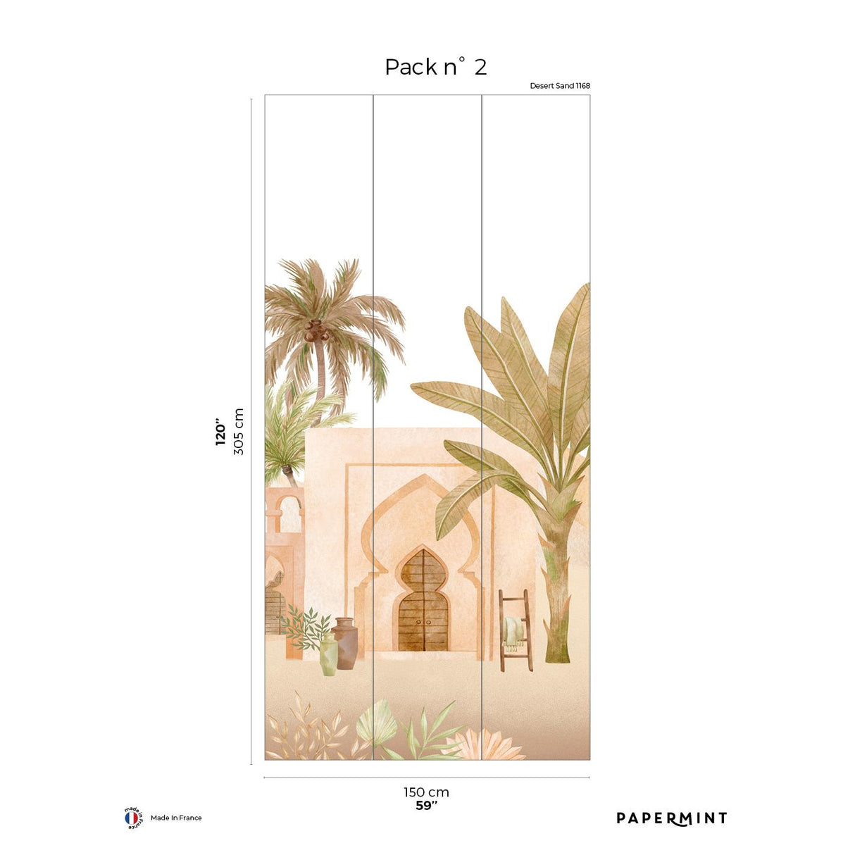 Papermint Marrakesh Pack 2 in Gold Wall Mural
