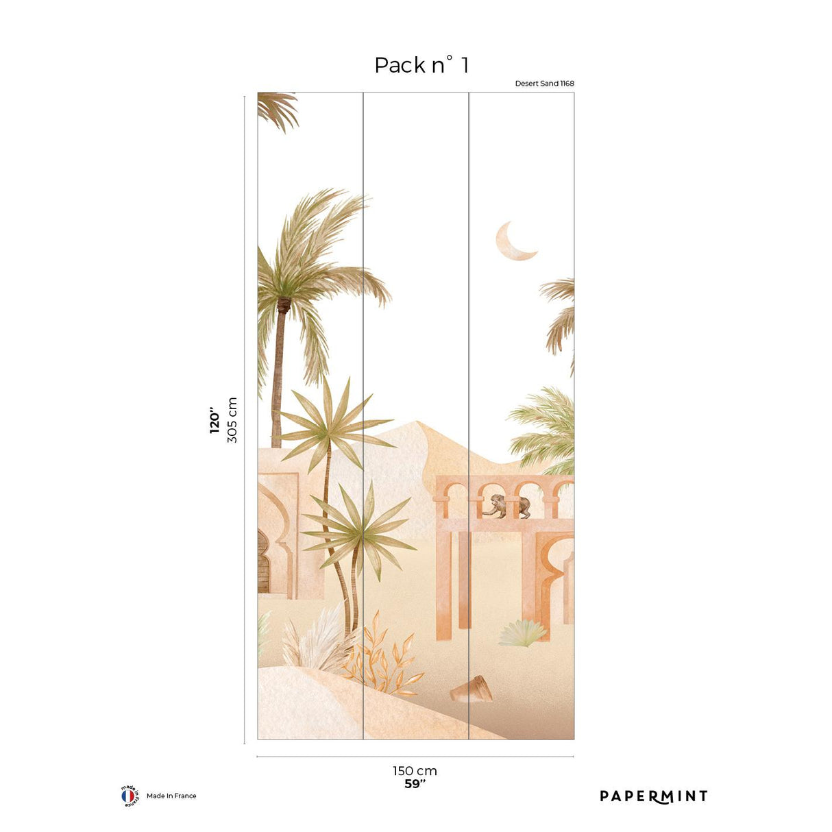 Papermint Marrakesh Pack 1 in Gold Wall Mural