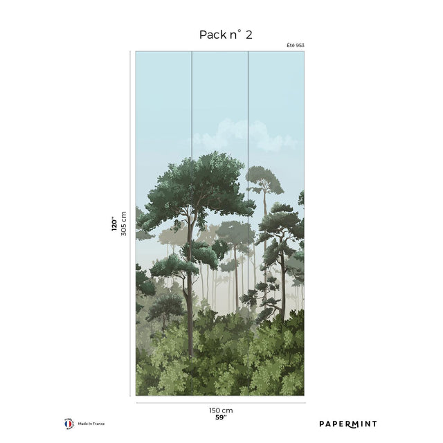 Papermint Matsu Pack 2 in Blue Wall Mural