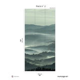 Papermint Misty Line Pack 2 in Green Wall Mural