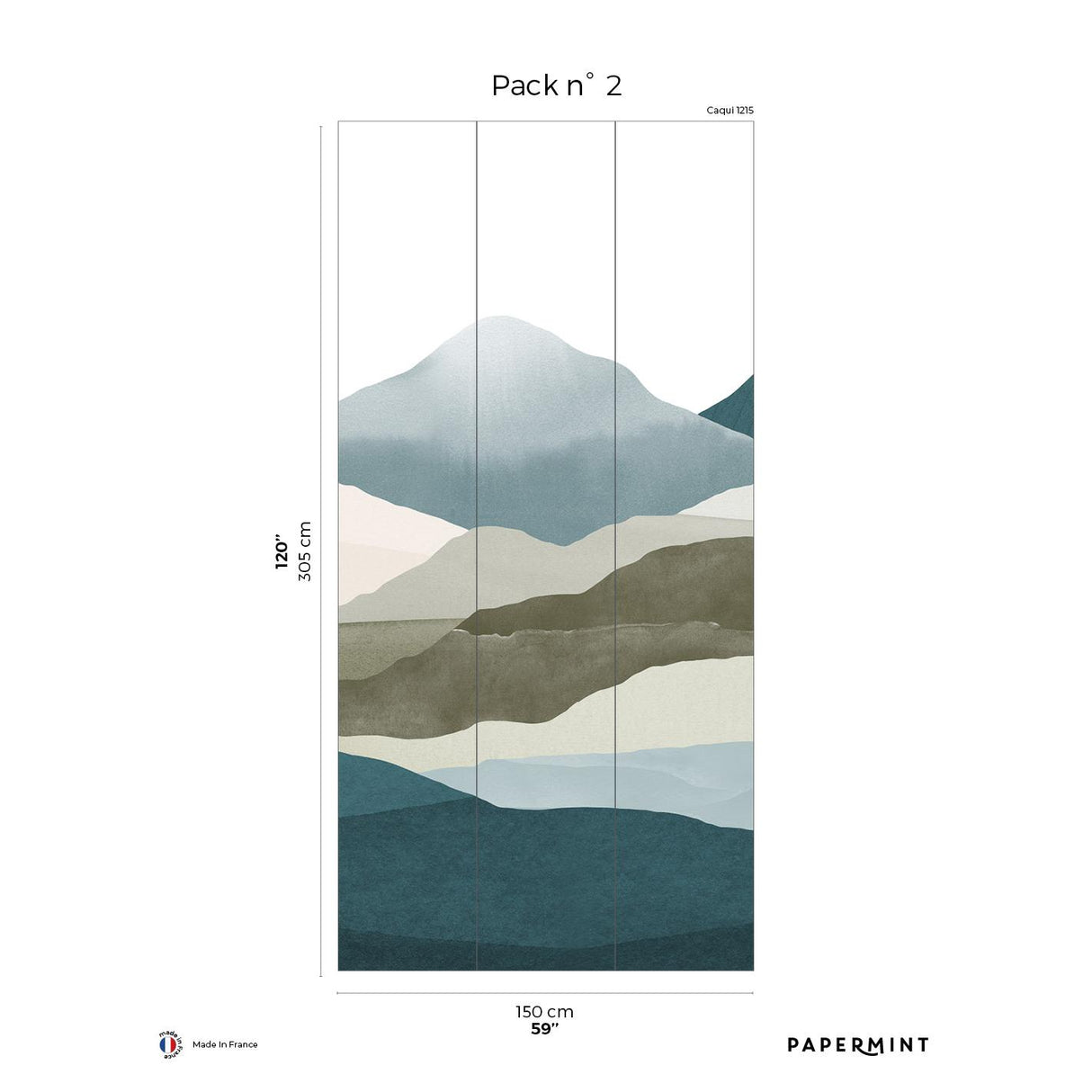 Papermint Montagna Pack 2 in Teal Wall Mural