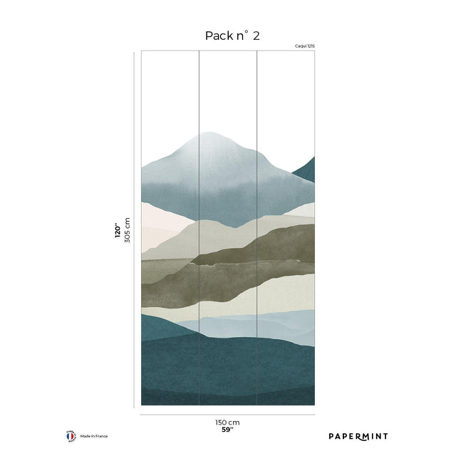 Papermint Montagna Pack 2 in Teal Wall Mural