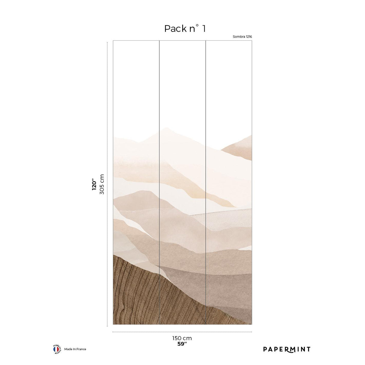 Papermint Montagna Pack 1 in Pink Wall Mural
