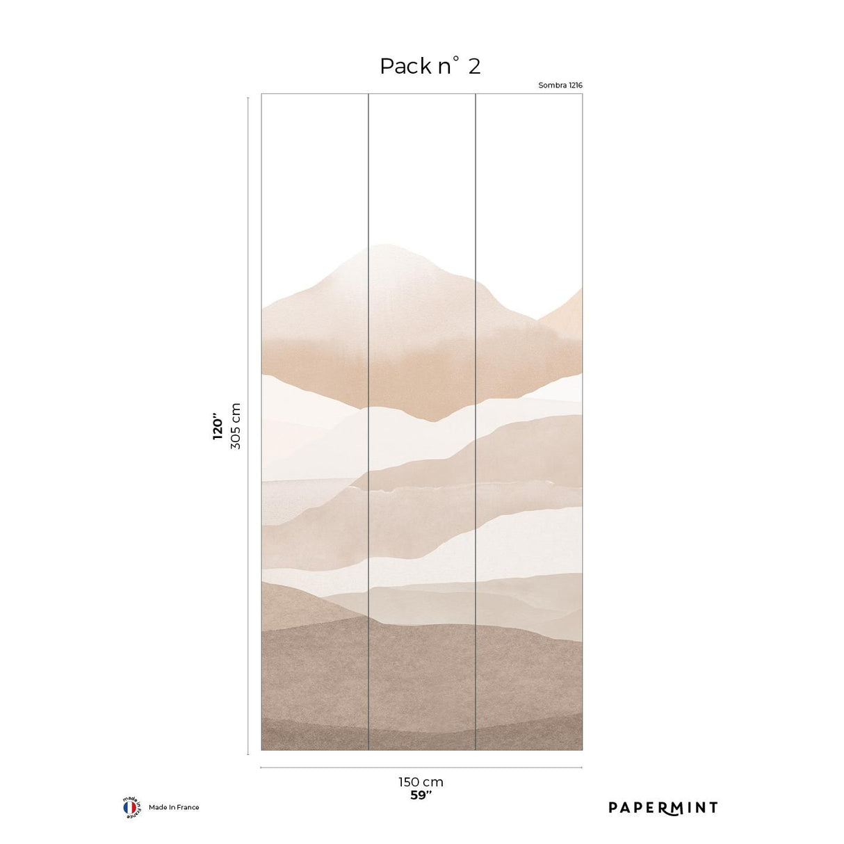 Papermint Montagna Pack 2 in Pink Wall Mural