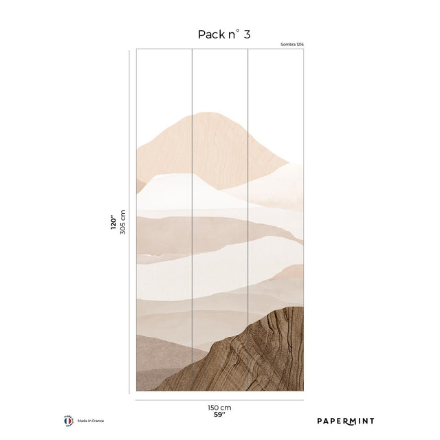 Papermint Montagna Pack 3 in Pink Wall Mural