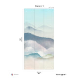 Papermint Japanese Mountain Pack 1 in Blue Wall Mural