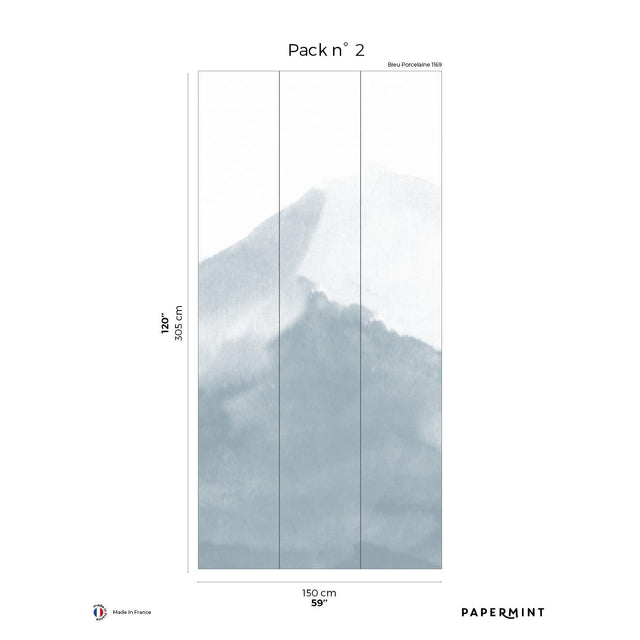 Papermint Mountain Water Pack 2 in Blue Wall Mural