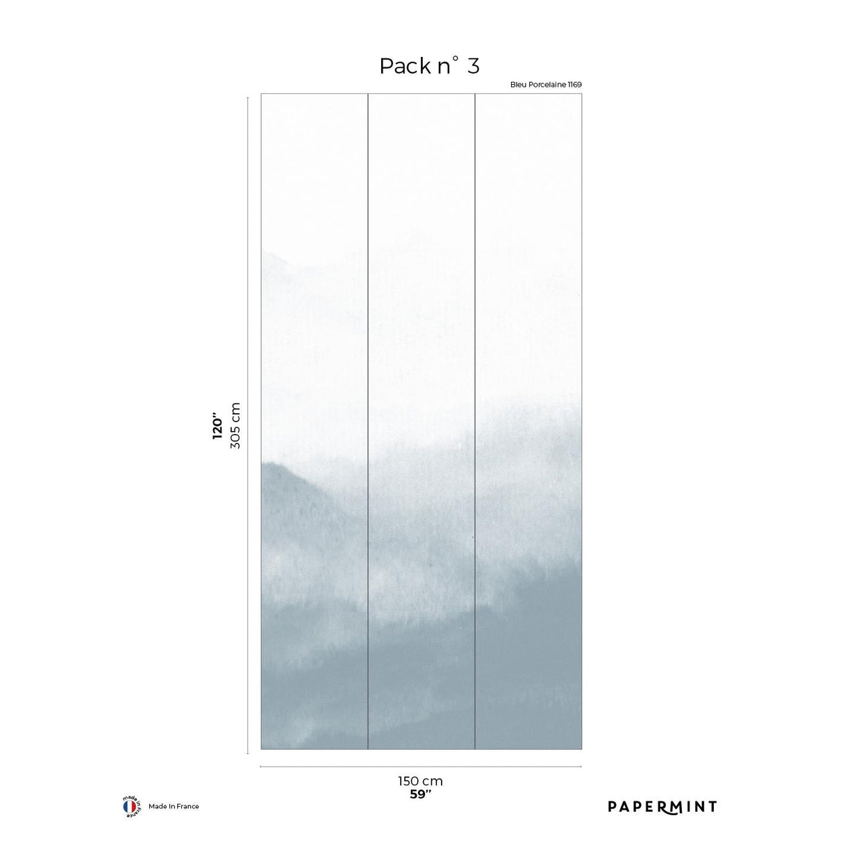 Papermint Mountain Water Pack 3 in Blue Wall Mural