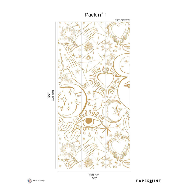 Papermint Mystic Pack 1 in Gold Wall Mural