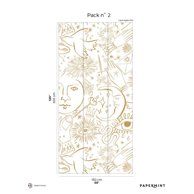 Papermint Mystic Pack 2 in Gold Wall Mural