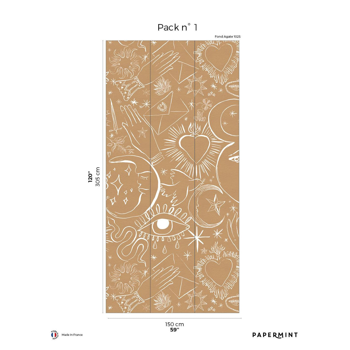 Papermint Mystic Pack 1 in Brown Wall Mural