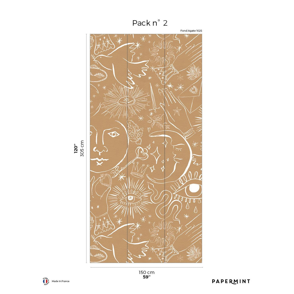 Papermint Mystic Pack 2 in Brown Wall Mural