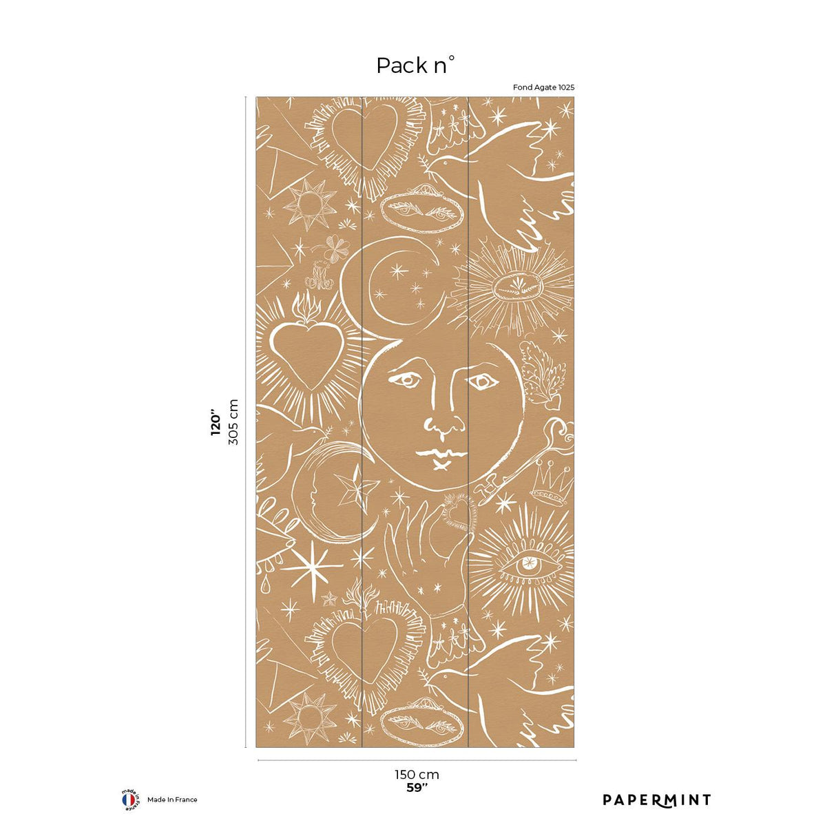 Papermint Mystic Pack 3 in Brown Wall Mural