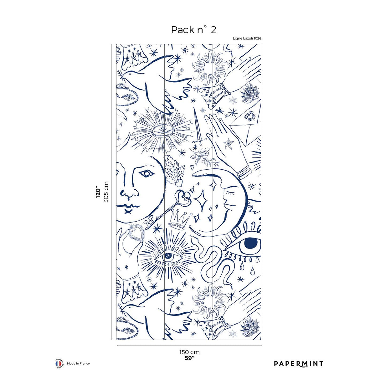 Papermint Mystic Pack 2 in White Wall Mural