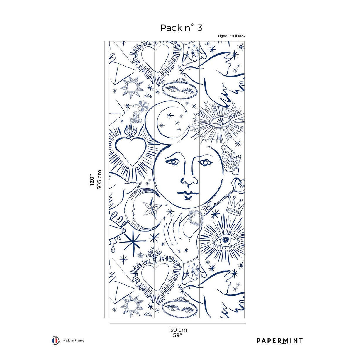 Papermint Mystic Pack 3 in White Wall Mural