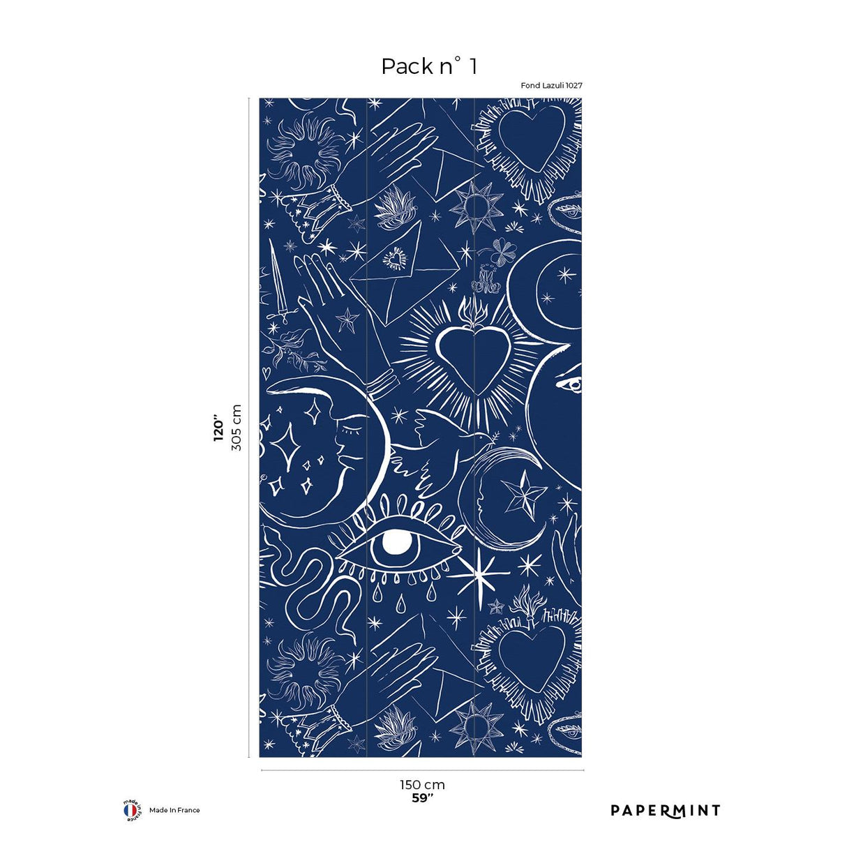 Papermint Mystic Pack 1 in Blue Wall Mural