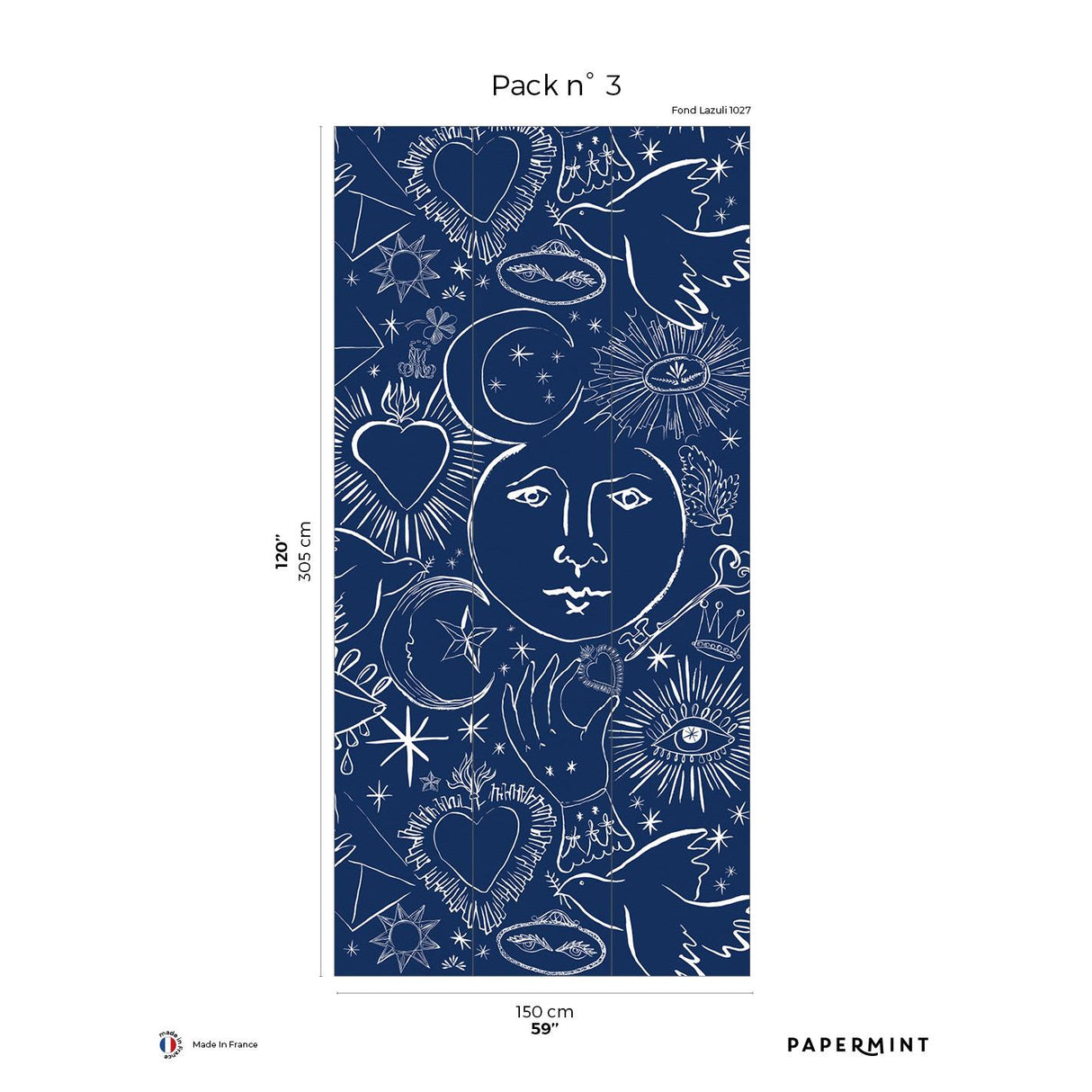 Papermint Mystic Pack 3 in Blue Wall Mural