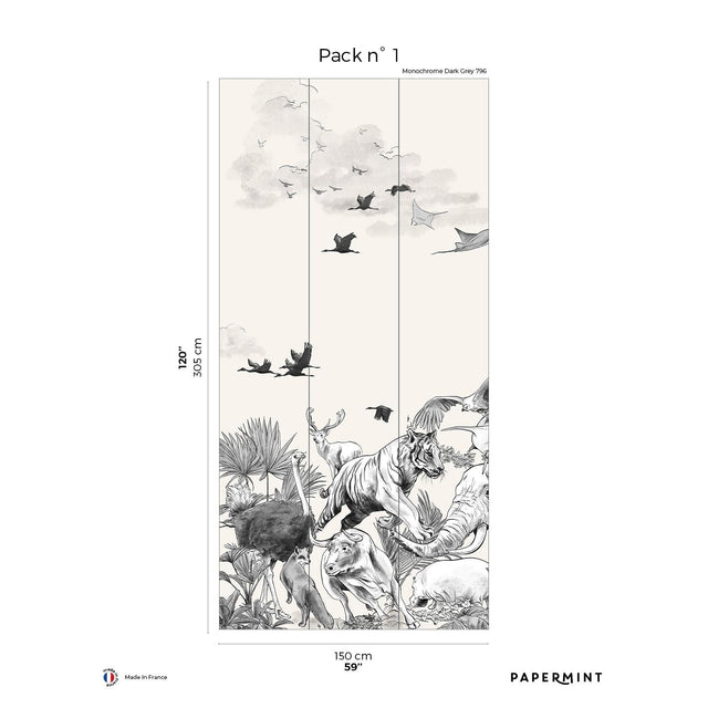 Papermint Noah Pack 1 in Gray Wall Mural
