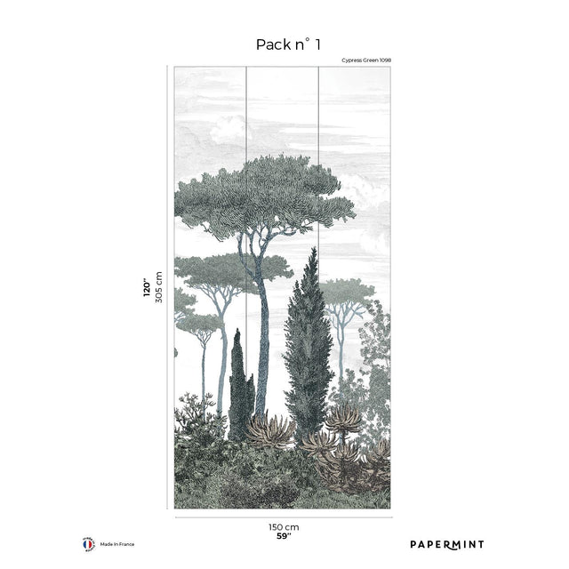 Papermint Pinery Pack 1 in Green Wall Mural