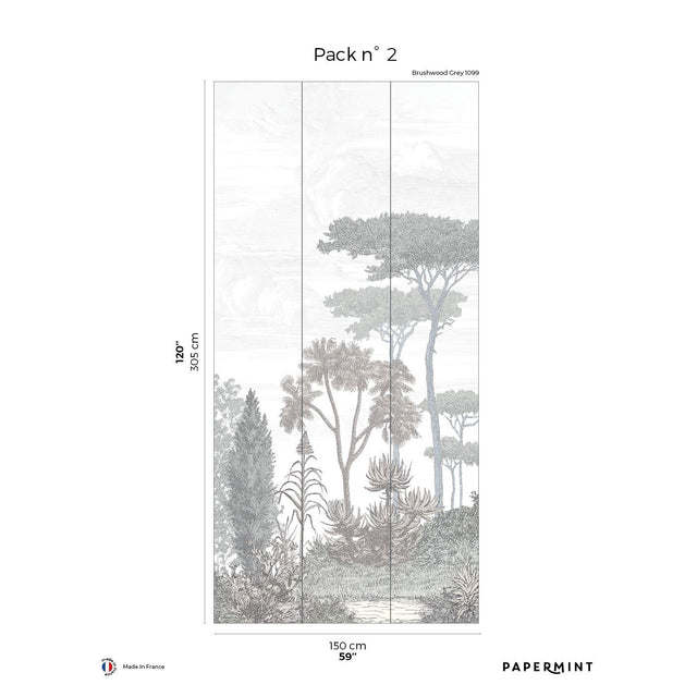 Papermint Pinery Pack 2 in Gray Wall Mural