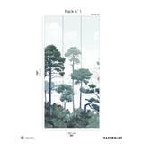 Papermint Pinewood Pack 1 in Blue Wall Mural