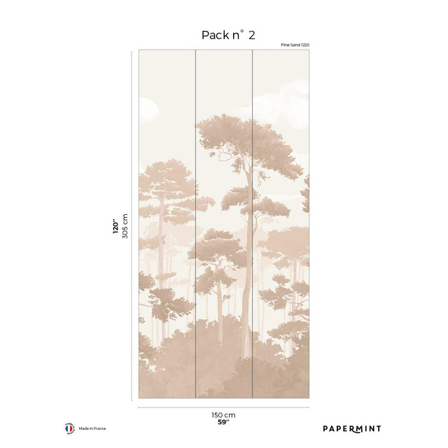 Papermint Pinewood Pack 2 in Beige Wall Mural