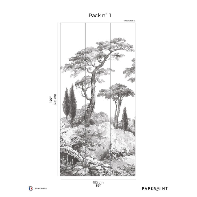 Papermint Porquerolles Pack 1 in Gray Wall Mural