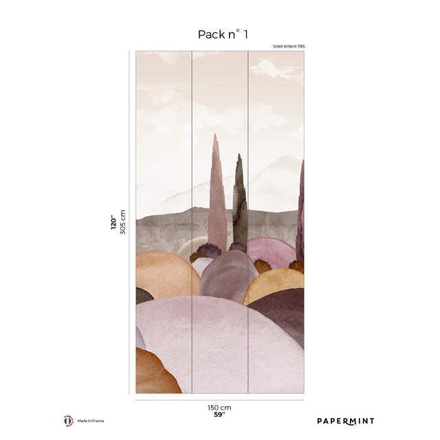 Papermint Provence Pack 1 in Pink Wall Mural