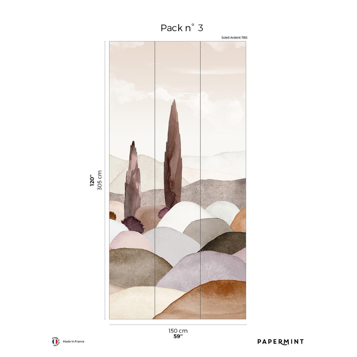 Papermint Provence Pack 3 in Pink Wall Mural