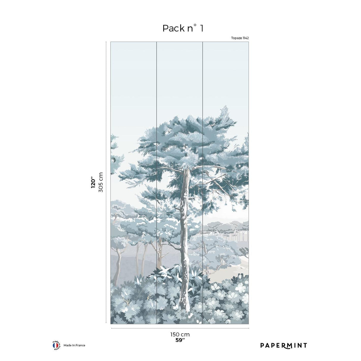 Papermint Quiberon Pack 1 in Blue Wall Mural